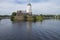 View of the ancient Vyborg castle. Leningrad region, Russia