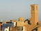 View of ancient windmills in Kashan and old buildings with domed roofs and beautiful decorations.