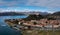 view of Angera and the Borromeo Castle on the shores of Lake Maggiore