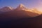 View of Annapurna peak at Sunrise from Poonhill, Nepal.