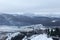 View of Annifo town, near Colfiorito Umbria, in the middle of winter snow. This little town was severely damaged by