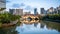 View of Anshun bridge on daytime and city and river panorama in Chengdu China