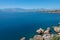 View of Antalya harbour, Mediterranean sea and seacoast, Antalya, Turkey