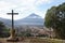 View Antigua Guatemala and the volcano from the observation point