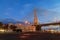 View of Aomori Bridge at sunrise scene, Aomori Bay, Tohoku,