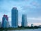 View of apartment condos in South Pointe Park, Miami Beach