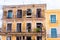 View of the apartment house, Havana, Cuba. Copy space.