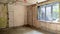 View of apartment renovation, house construction, floor screed filling