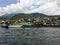 The view from an approaching tour boat of the large mayan town, San Pedro La Laguna