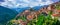 View of Apricale in the Province of Imperia, Liguria, Italy