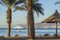 View on Aqaba gulf from beach of Eilat