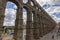 View of the aqueduct of Segovia Spain