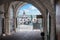 View from the arch of the exit from the Kazan Kremlin. Caption: Kremlin souvenirs