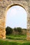 View of arch of Kamares antique aqueduct in Larnaca, Cyprus