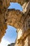 View of the arched vaults of ancient ruins