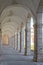 View of the arches in the cloister at Certosa di San Giacomo, also known as the Carthusian Monastery, on island of Capri, Italy.