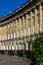 A view of the architecture of the Georgian buildings of the Royal Crescent in Bath