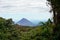 View at the Arenal volcano from the jungle