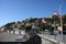 View of Arenzano with the main street of the town of the western Ligurian Riviera