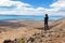 View of Argentinean lake, from the top of mount `Cerro Moyano`