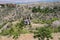 View of the Arizona landscape as seen from the city of Jerome, in the sunshine, with the Grand