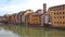 View of the Arno River from the embankment in Florence, in the Ponte Vecchio