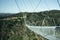 View of the Arouca 516 suspension bridge above the Paiva River, Portugal.