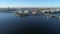 The view on the arrow of Vasilievsky island aerial video. Saint Petersburg