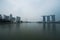 View of Art Science Museum, Marina Bay Sands and Ferris Wheel in Singapore