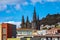 View of Arucas with the San Juan Bautista Church, Gran Canaria Island, Canary Islands, Spain