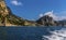 The view as one sails away from Marina Piccolo on the island of Capri, Italy