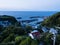 View of Ashizuri fishing harbor before sunrise