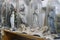 View of assorted religious statues in an old workshop in Lecce, Italy