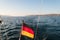 View astern with the german flag