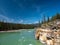 view on athabasca river, alberta, canada