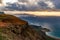 View at Atlantic ocean and La Graciosa island at sunset from El Mirador del Rio in Lanzarote, Canary Islands, Spain