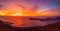 View at Atlantic ocean and La Graciosa islands at sunset