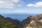 View on the Atlantic ocean and La Palma island from the Barranco Seco gorge, Tenerife, Canary islands, Spain