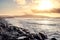 View on Atlantic ocean at Sunset, Strandhill beach, county Sligo Ireland