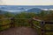 View from atop Morrow Mountain overlook. Fog laying in the valley below.