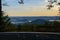 View from atop Morrow Mountain overlook. Fog laying in the valley below.