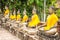 View atthe Buddha statues in Wat Yai Chai Mongkhon in Ayutthaya, Thailand