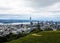 View on Auckland city from one of the dormant volcanoes - Mt Eden