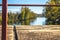 View of the Augusta Canal River through a bridge rail