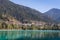 View of Auronzo di Cadore and the Lake Santa Caterina or Lago Auronzo