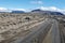 View at Austurleid road 910 crossing Odadahraun desert in north of Vatnajokull National Park