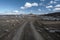 View at Austurleid road 910 crossing Odadahraun desert in north of Vatnajokull National Park