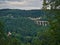 View on a Autobahn Bridge and a small church