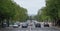 View of the Avenue Foch. On the avenue pedestrians and cars are moving