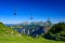 View of Avoriaz in summer with gondola lift, a mountain resort in Portes du Soleil, France